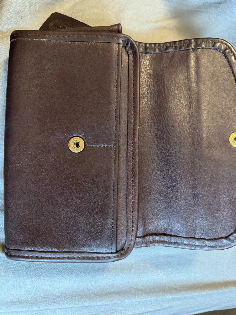 Vintage Coach Mahogany Envelope Swing Wallet